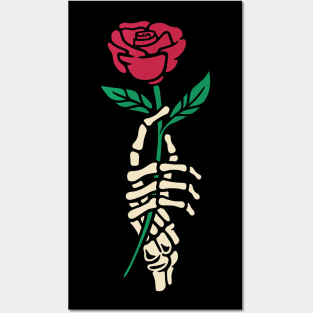 Romantic Rose Skeleton Hand Holding Flower by Tobe Fonseca Posters and Art